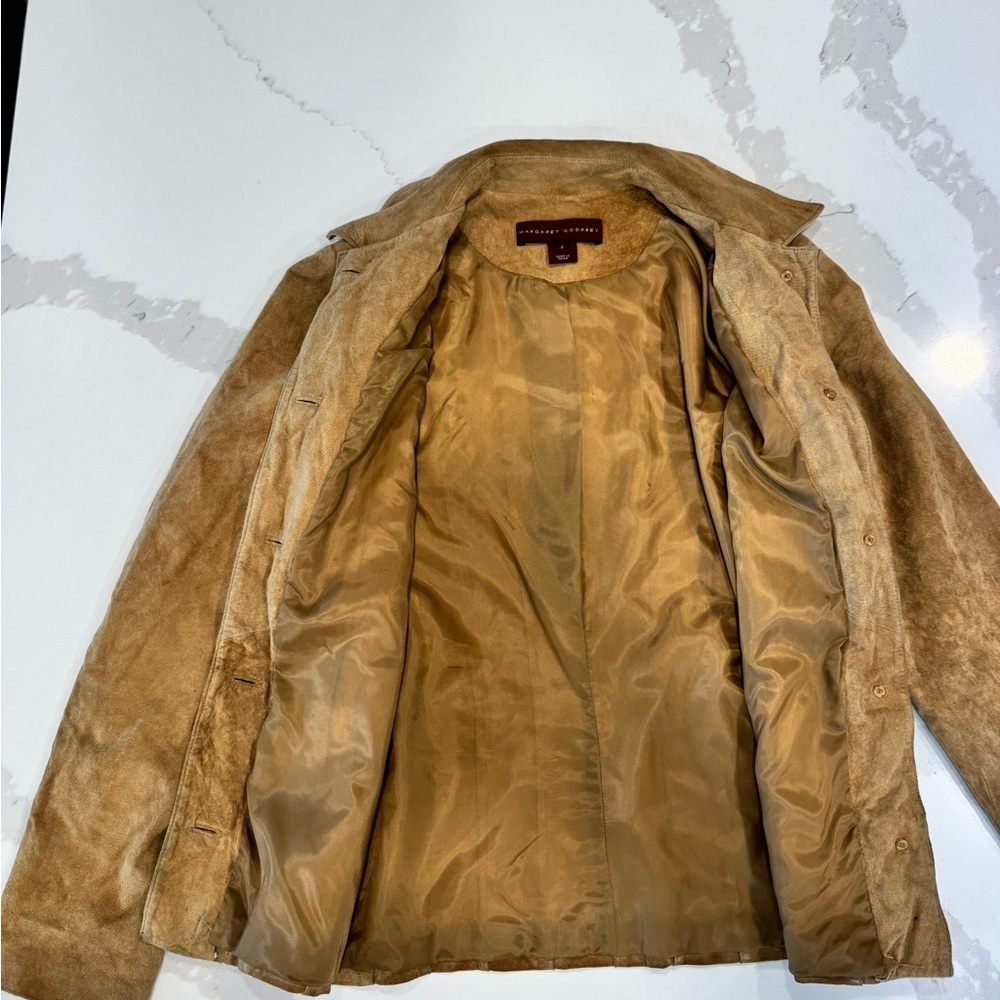 Elegant Brown Margaret Godfrey Leather Women's Jacket - Picture 4 of 6